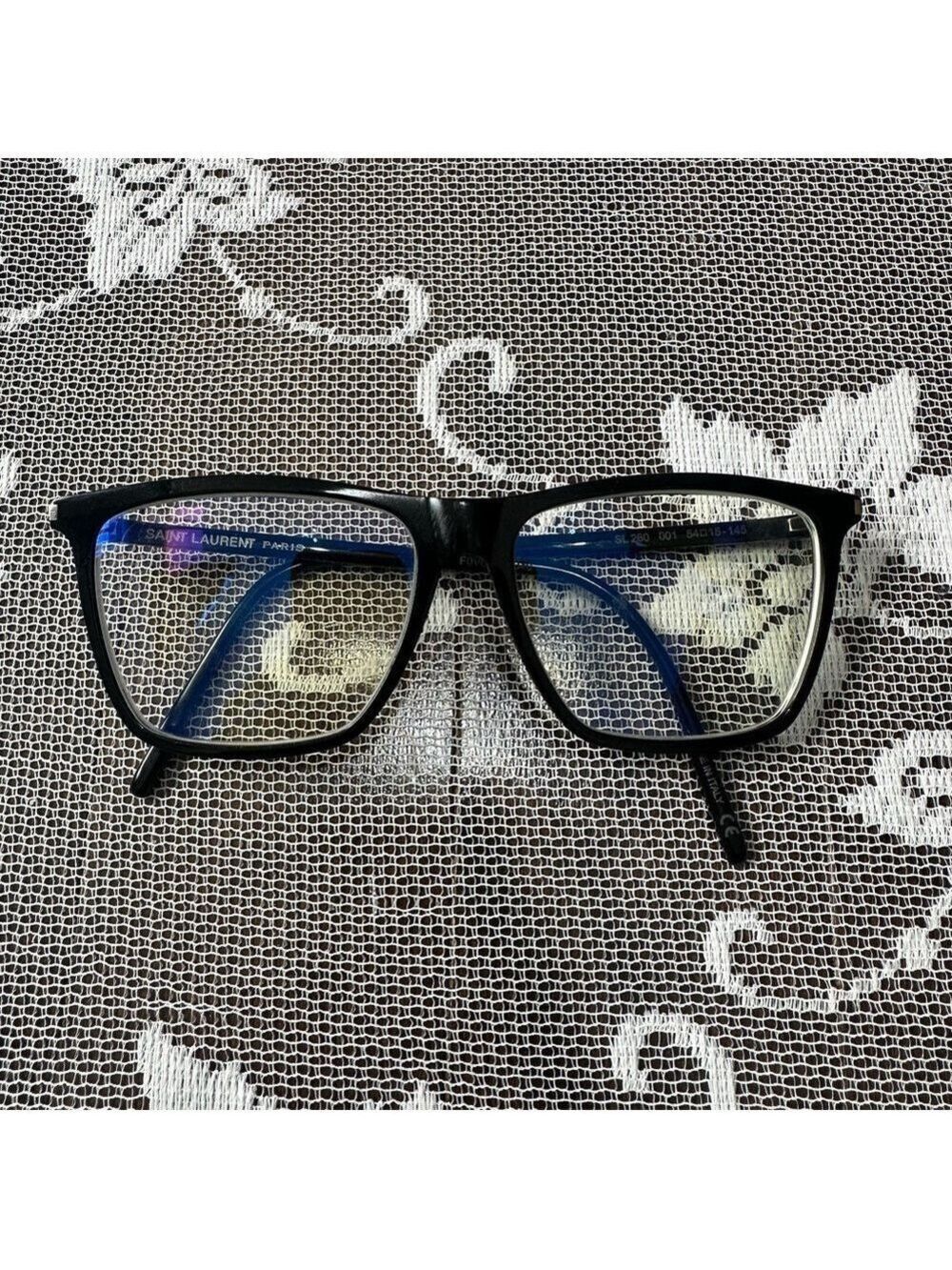Saint Laurent Glasses Frames Black Square SL 260 001 45